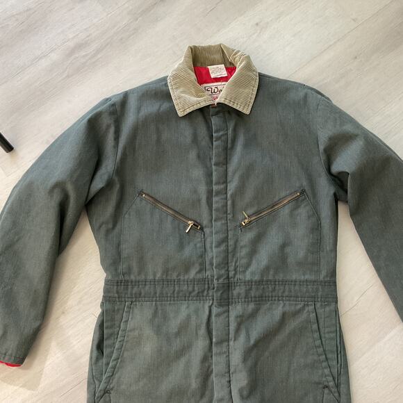Vintage Walls Blizzard Pruf Insulated Coveralls Corduroy Collar Medium Short - Picture 1 of 16